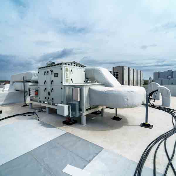 Commercial HVAC system on a roof
