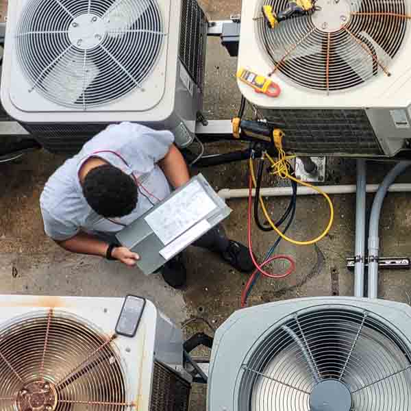 Commercial HVAC equipment installation